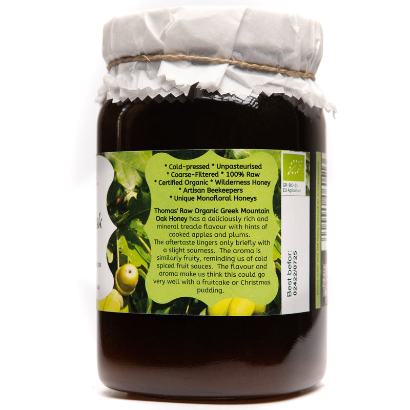 Artisan Raw Organic Greek Mountain Oak Honey - 1kg/Active 20.5