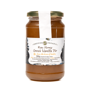 Greek Organic Vanilla Fir Raw Honey - 500g/Active 18.5
