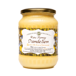 Raw Organic Dandelion Honey - 1kg - Certified Organic