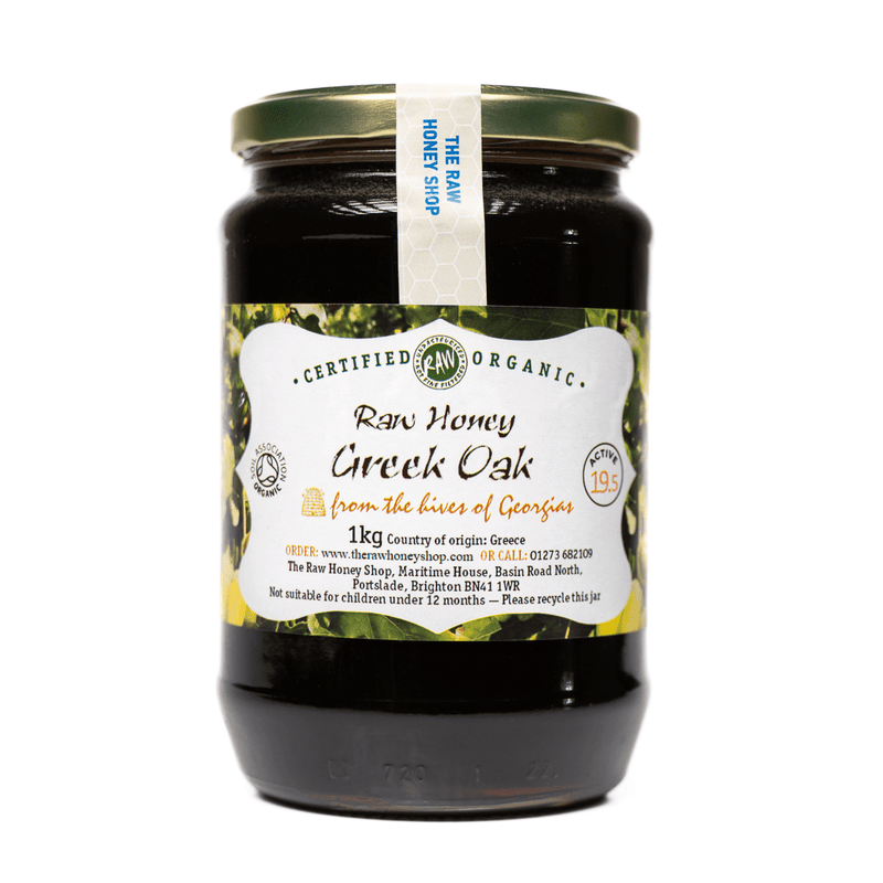 Raw Greek Organic Oak Honey - 1kg/Active 19.5