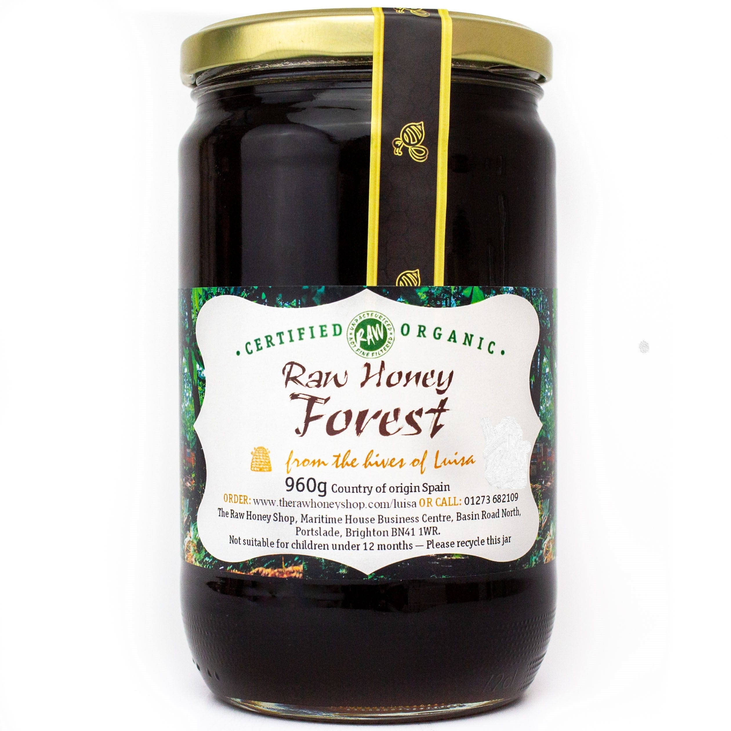 Raw Organic Forest Honey - 960g - Cold-Pressed, Unpasteurised, Coarse-Filtered/Active 17