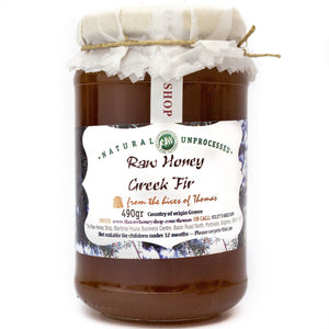 Artisan Raw Organic Greek Red Fir Honey - 490g/Active 23