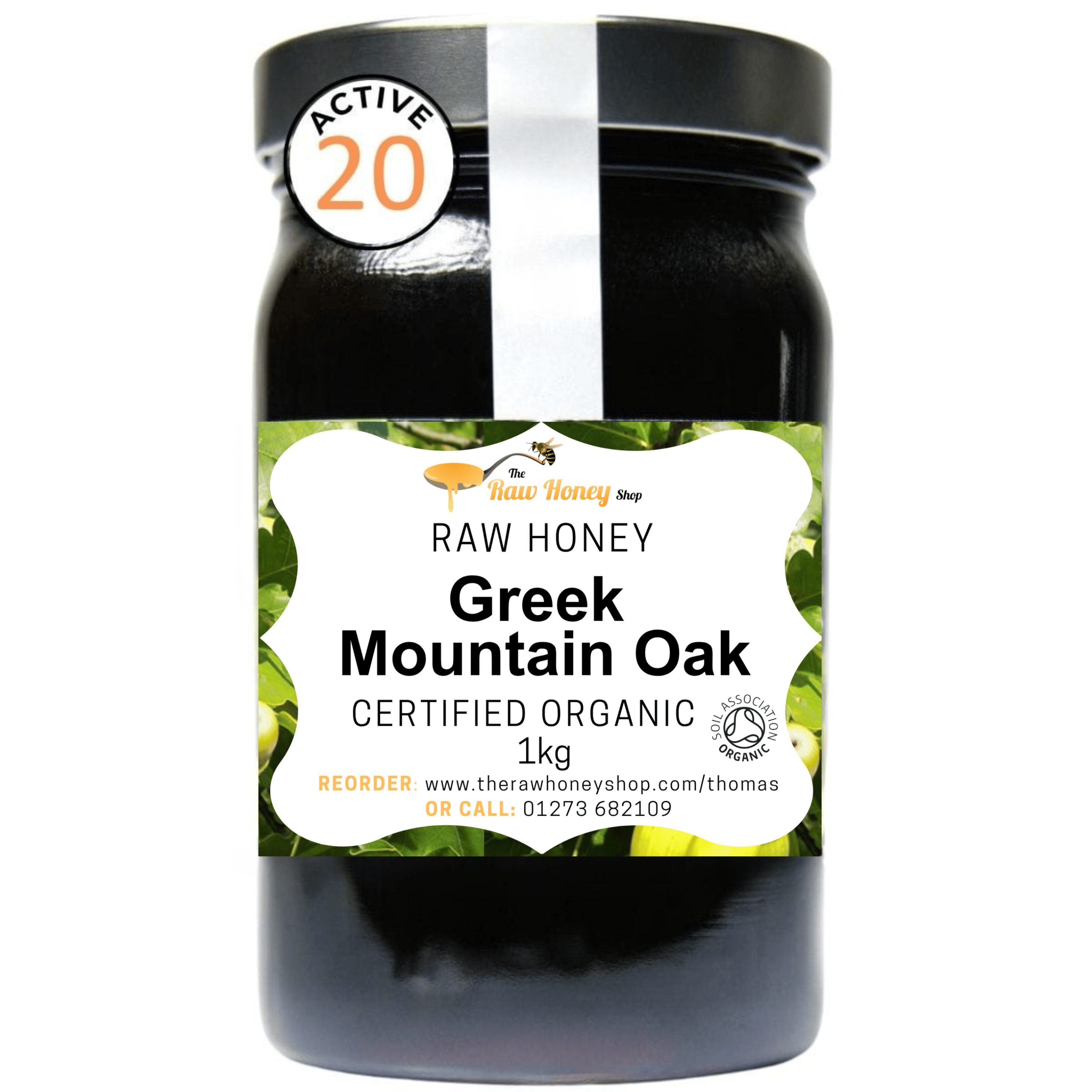 Artisan Certified Organic Greek Mountain Oak Raw Honey - Active 20