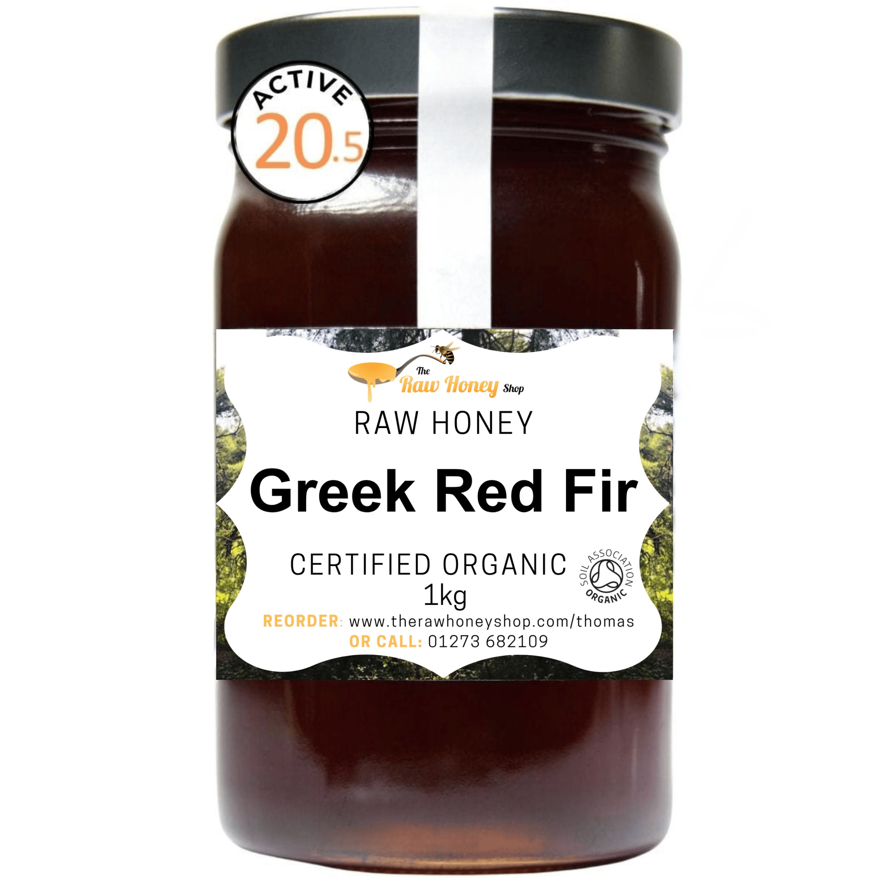 Artisan Certified Organic Greek Red Fir Raw Honey - Active 20.5