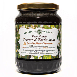 Raw Organic Creamed Buckwheat Honey - 1kg - Certified Organic