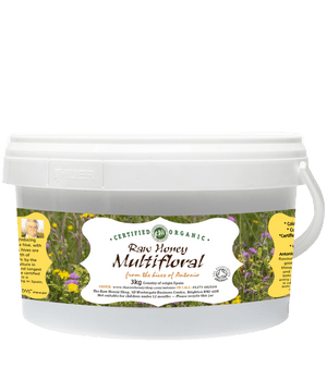 Rå certificeret økologisk multifloral honning - 3 kg