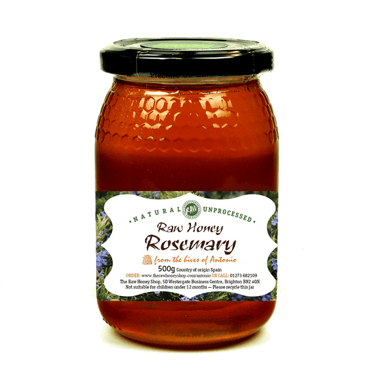 Antonio's Raw Organic Rosemary Honey - 500g - Platinum Award Winner in the London Honey Awards