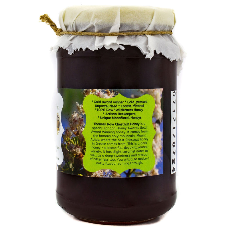 Artisan Raw Greek Chestnut Honey from the Monks of Mount Athos - 490g - Tested 21 Activity Rating