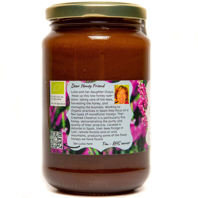 Crema de miel de brezo orgánica cruda - 500 g - Filtrada gruesa, sin pasteurizar y rica en enzimas