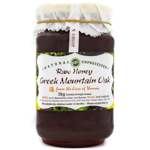 Artisan Raw Greek Mountain Oak Honey - 1kg - Tested +21.5 Activity Rating