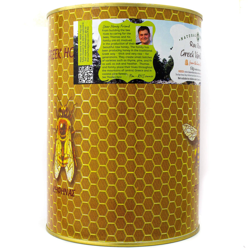 Håndværker græsk sjælden vaniljegran rå honning - 5 kg