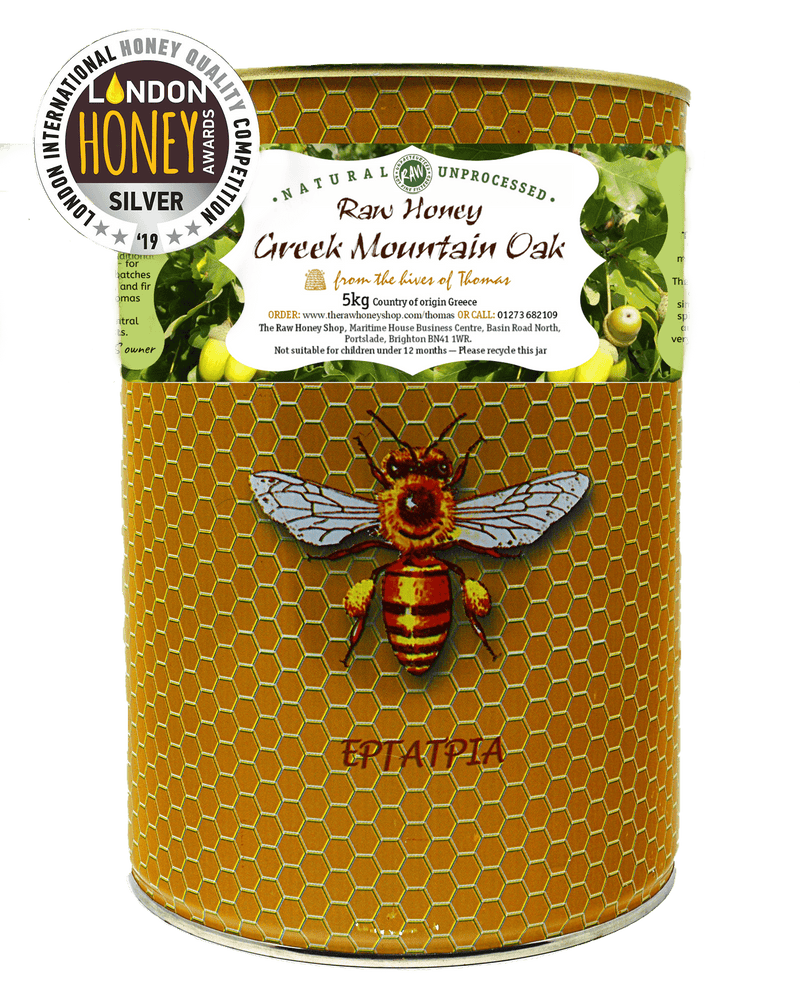 Artisan Raw Greek Mountain Oak Honey - 5kg - Tested +21.5 Activity Rating