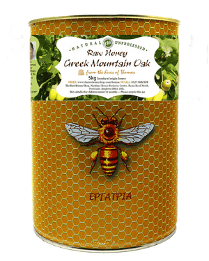 Miel de roble de montaña griega cruda artesanal - 5 kg - Probada +21.5 Índice de actividad