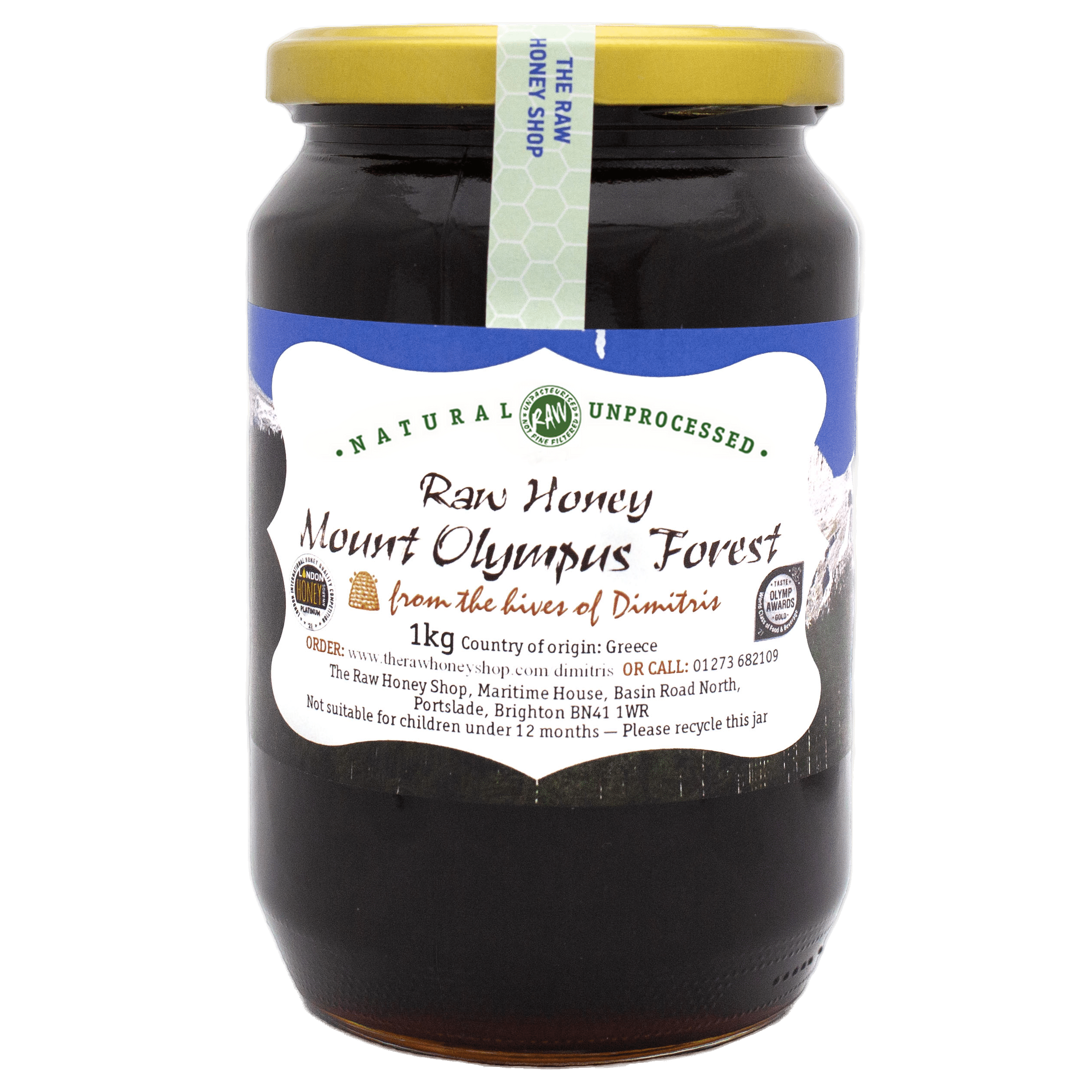 Raw Greek Forest Honey from Mount Olympus - 1kg Multi-Award Winning