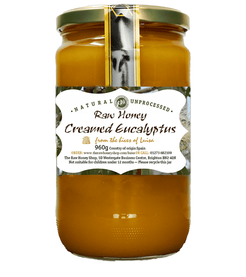 Raw Creamed Eucalyptus Honey - 960g - Grof gefilterd, ongepasteuriseerd en rijk aan enzymen