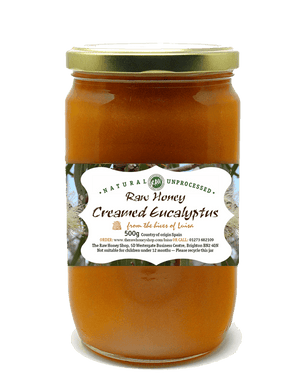 Miel d'eucalyptus crémeux cru - 500g - Filtré grossièrement, non pasteurisé et riche en enzymes