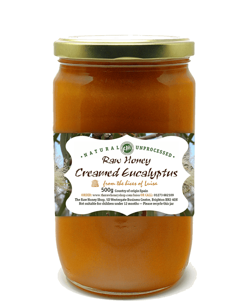 Raw Creamed Eucalyptus Honey - 500g - Grof gefilterd, ongepasteuriseerd en rijk aan enzymen