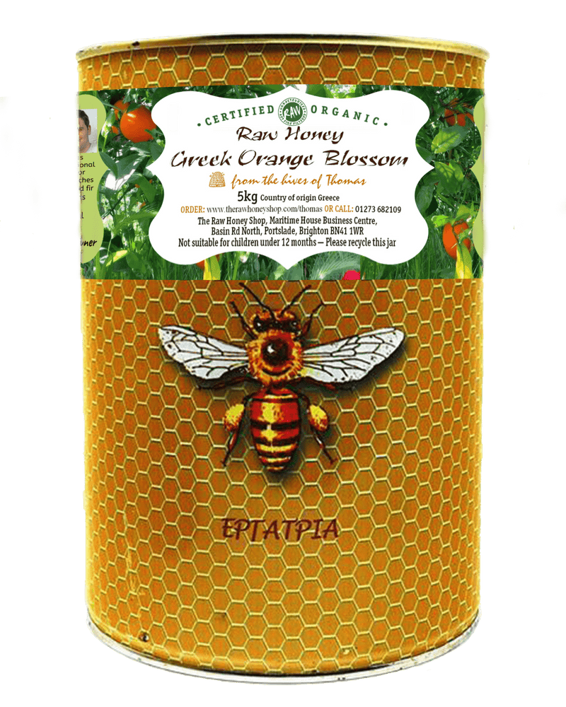 Miel de azahar griega orgánica cruda artesanal - 5 kg