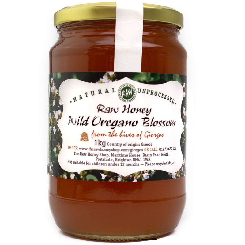 Raw Greek Wild Oregano Blossom Honey - 1kg